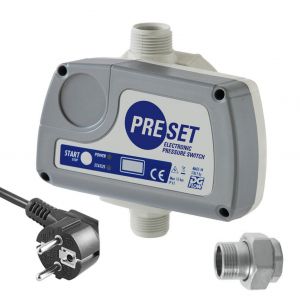 Presflo Preset elektronische pompschakelaar, PS16, met stekker en 3-delige koppeling